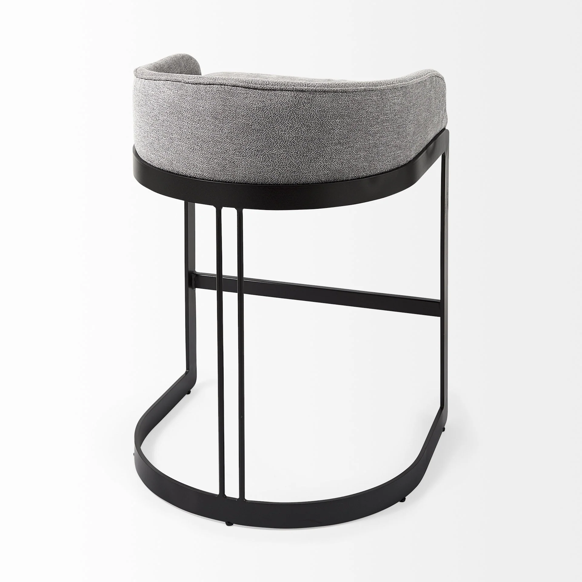 29" Soft Gray And Black Low Back Counter Stool By Homeroots - Image 5