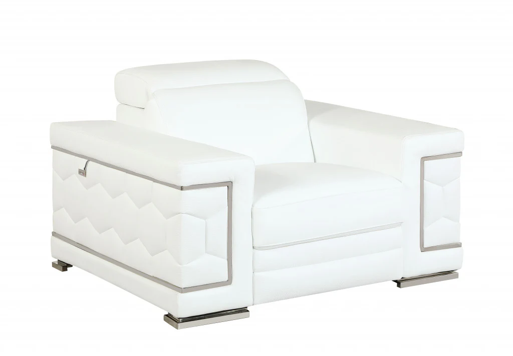29" to 38" White Sturdy Chair By Homeroots - Image 2