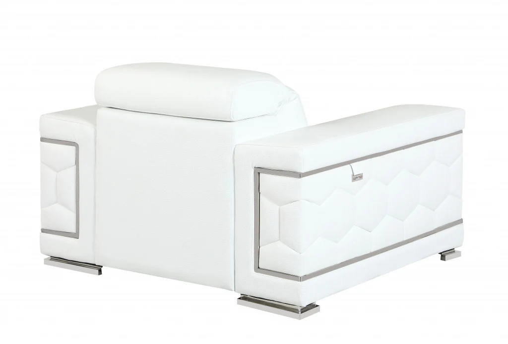 29" to 38" White Sturdy Chair By Homeroots - Image 3