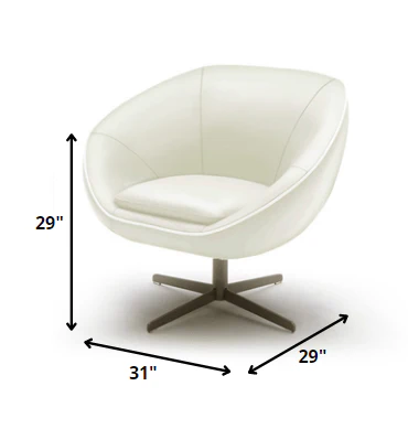 29" White Bonded Leather Foam and Steel Accent Chair By Homeroots - Image 2