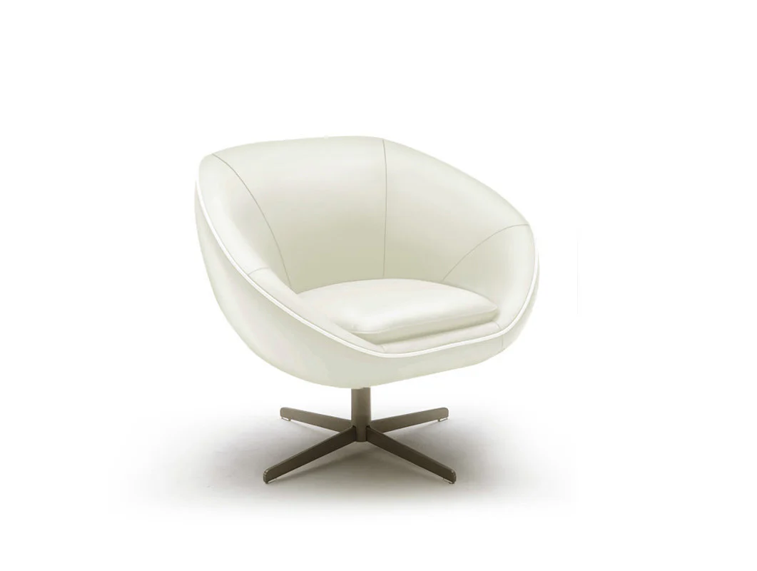 29" White Bonded Leather Foam and Steel Accent Chair By Homeroots - Image 3