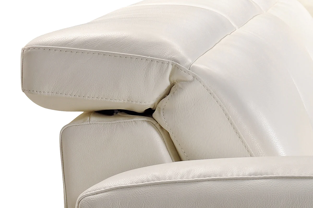 29' White Leather and Wood Sectional Sofa By Homeroots - Image 5
