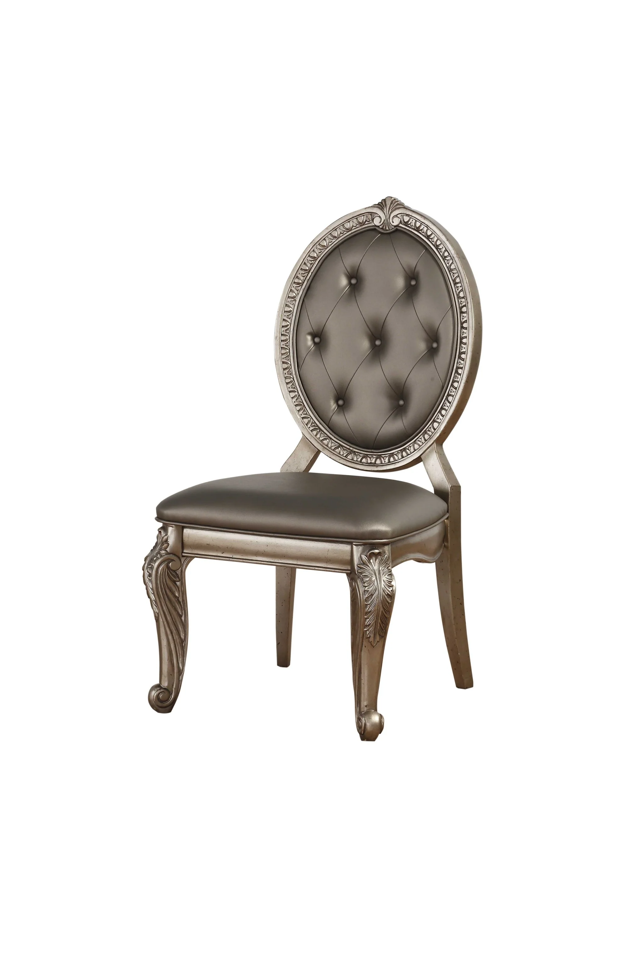 2Pc Antique Champagne Side Chair By Homeroots - Image 2