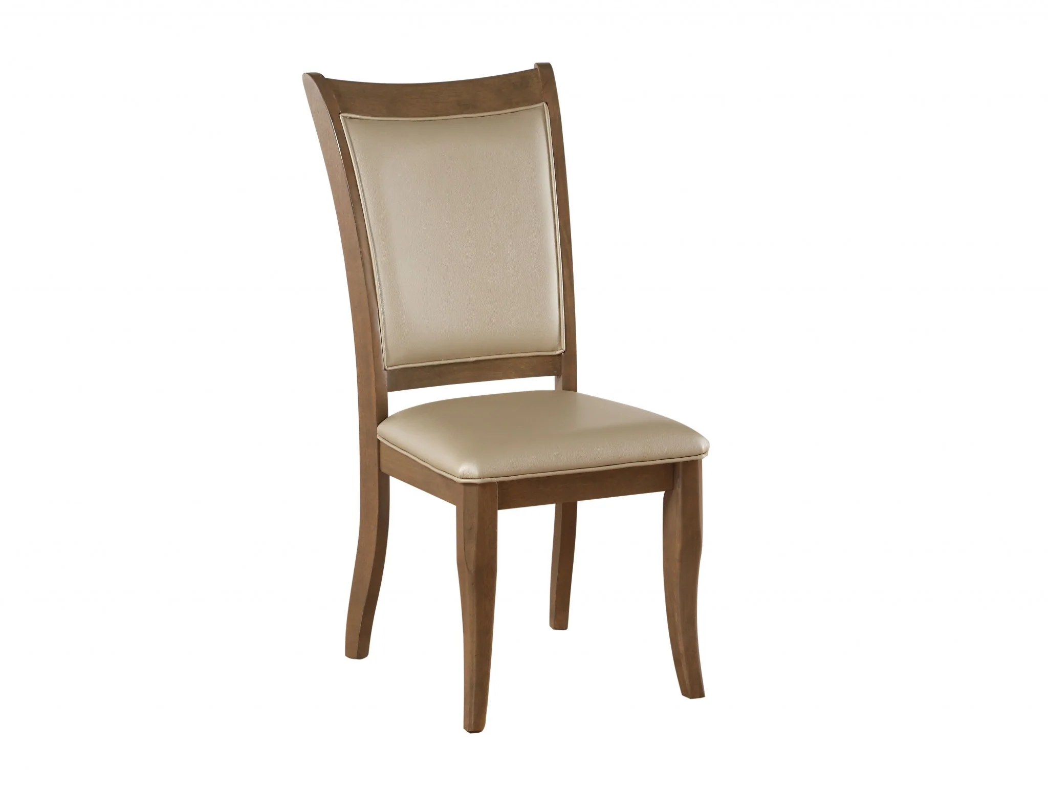 2Pc Beige Leatherette And Gray Oak Side Chair By Homeroots - Image 2