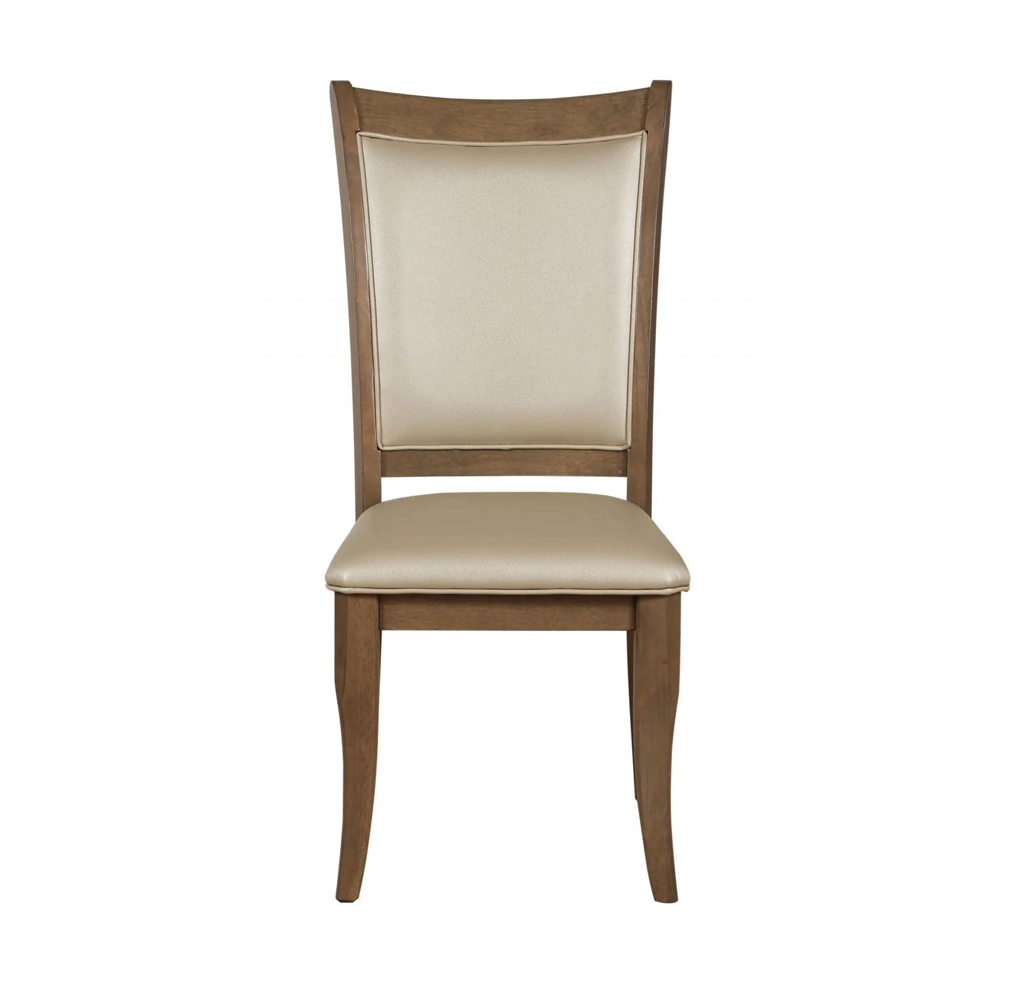 2Pc Beige Leatherette And Gray Oak Side Chair By Homeroots - Image 3