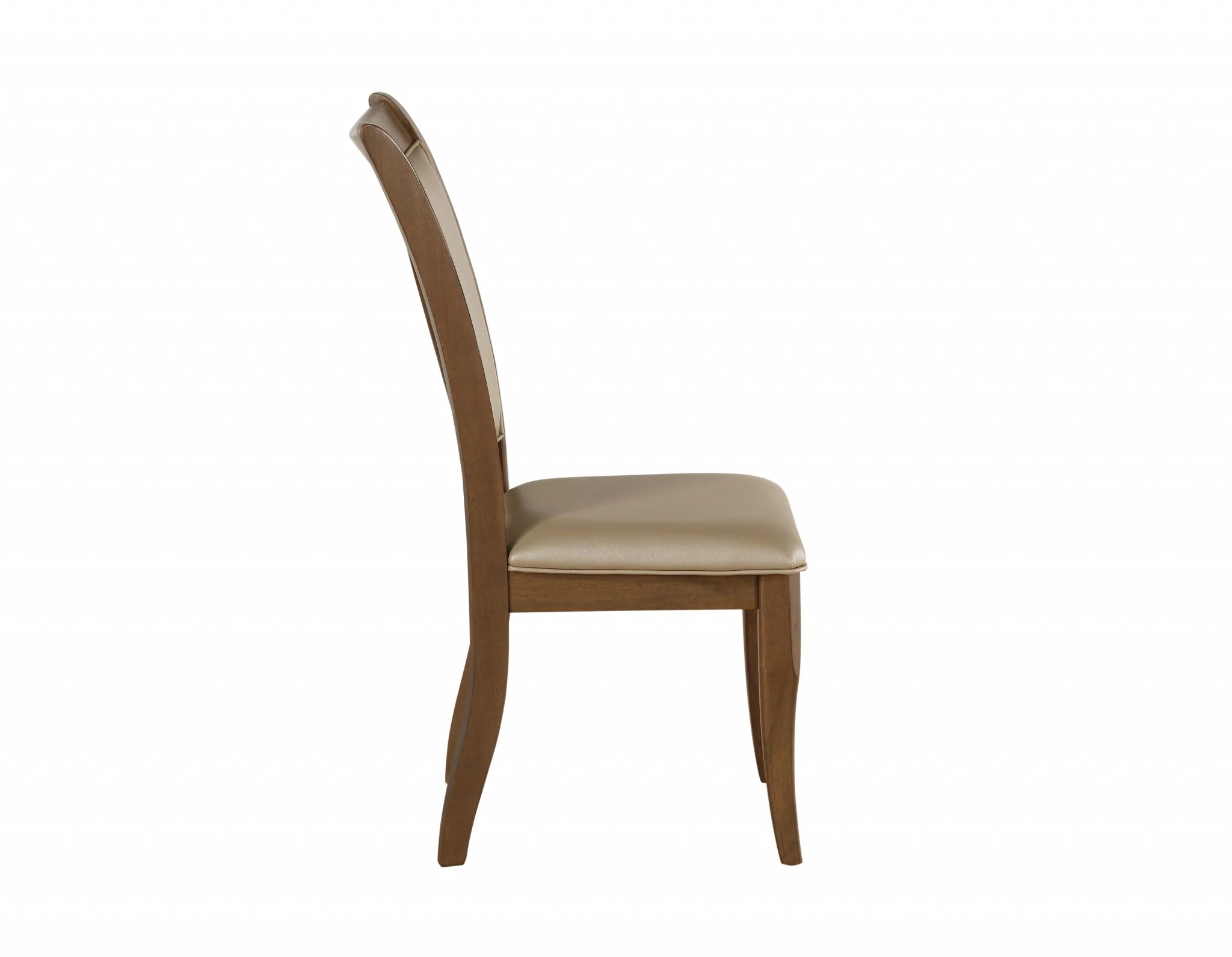 2Pc Beige Leatherette And Gray Oak Side Chair By Homeroots - Image 4