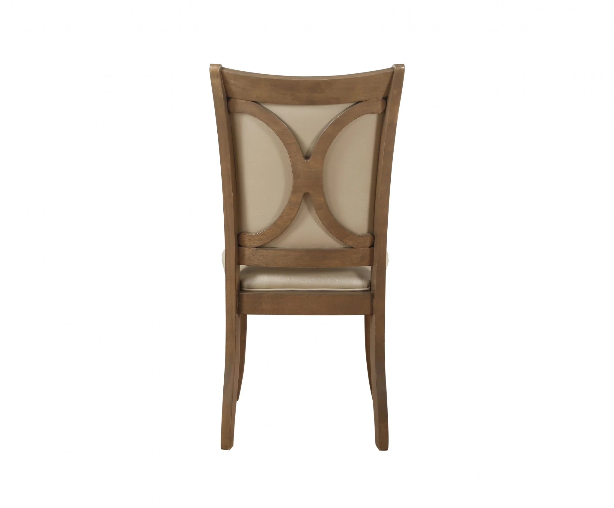 2Pc Beige Leatherette And Gray Oak Side Chair By Homeroots - Image 5