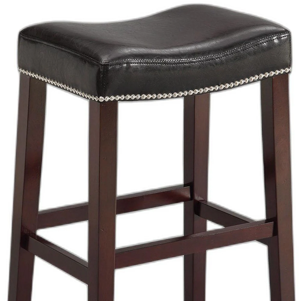 2Pc Black And Espresso Bar Stool By Homeroots - Image 4