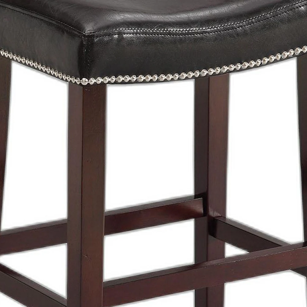 2Pc Black And Espresso Bar Stool By Homeroots - Image 5