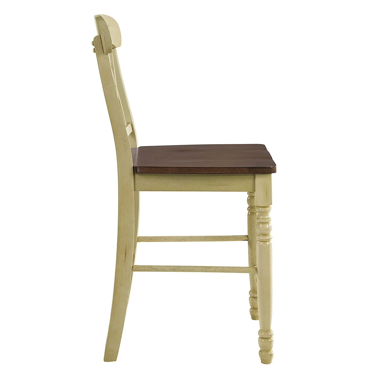 2pc Buttermilk And Oak Counter Height Chair By Homeroots - Image 3