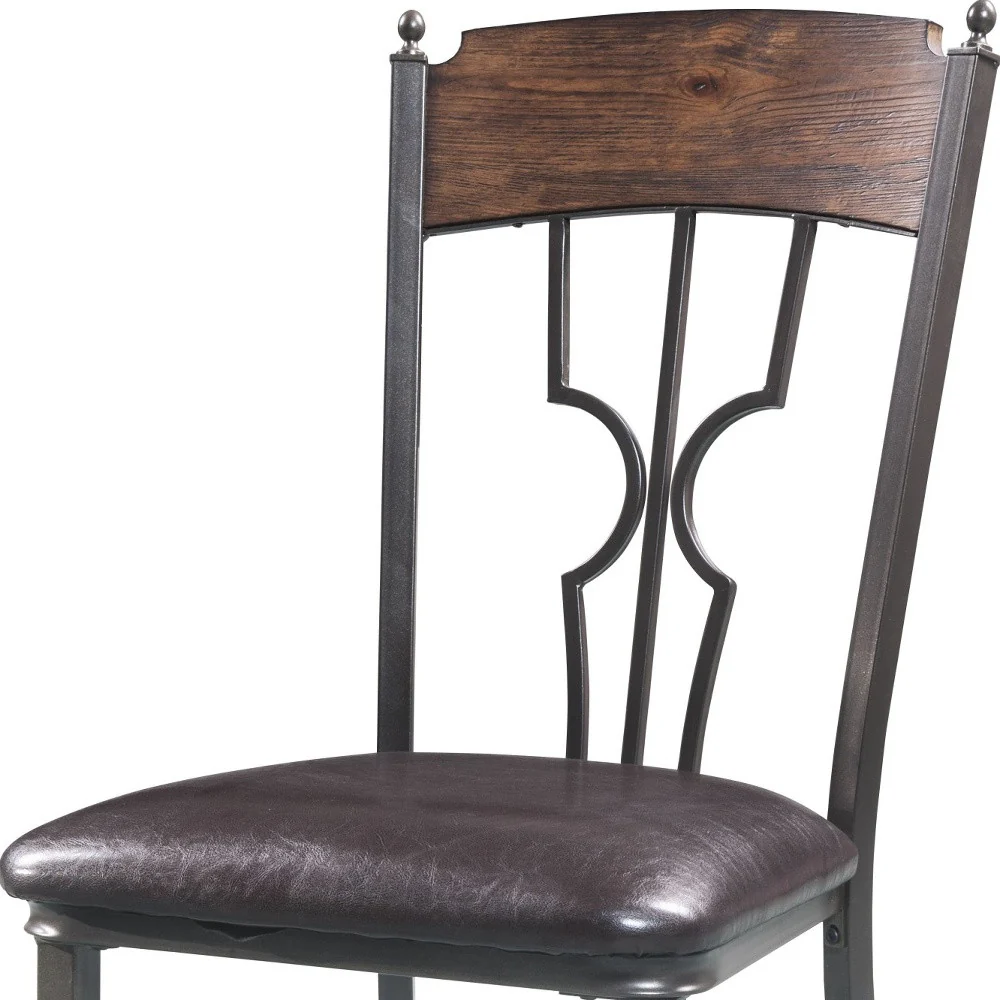 2Pc Espresso And Dark Bronze Side Chair By Homeroots - Image 5