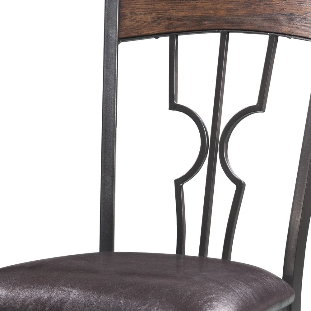 2Pc Espresso And Dark Bronze Side Chair By Homeroots - Image 6