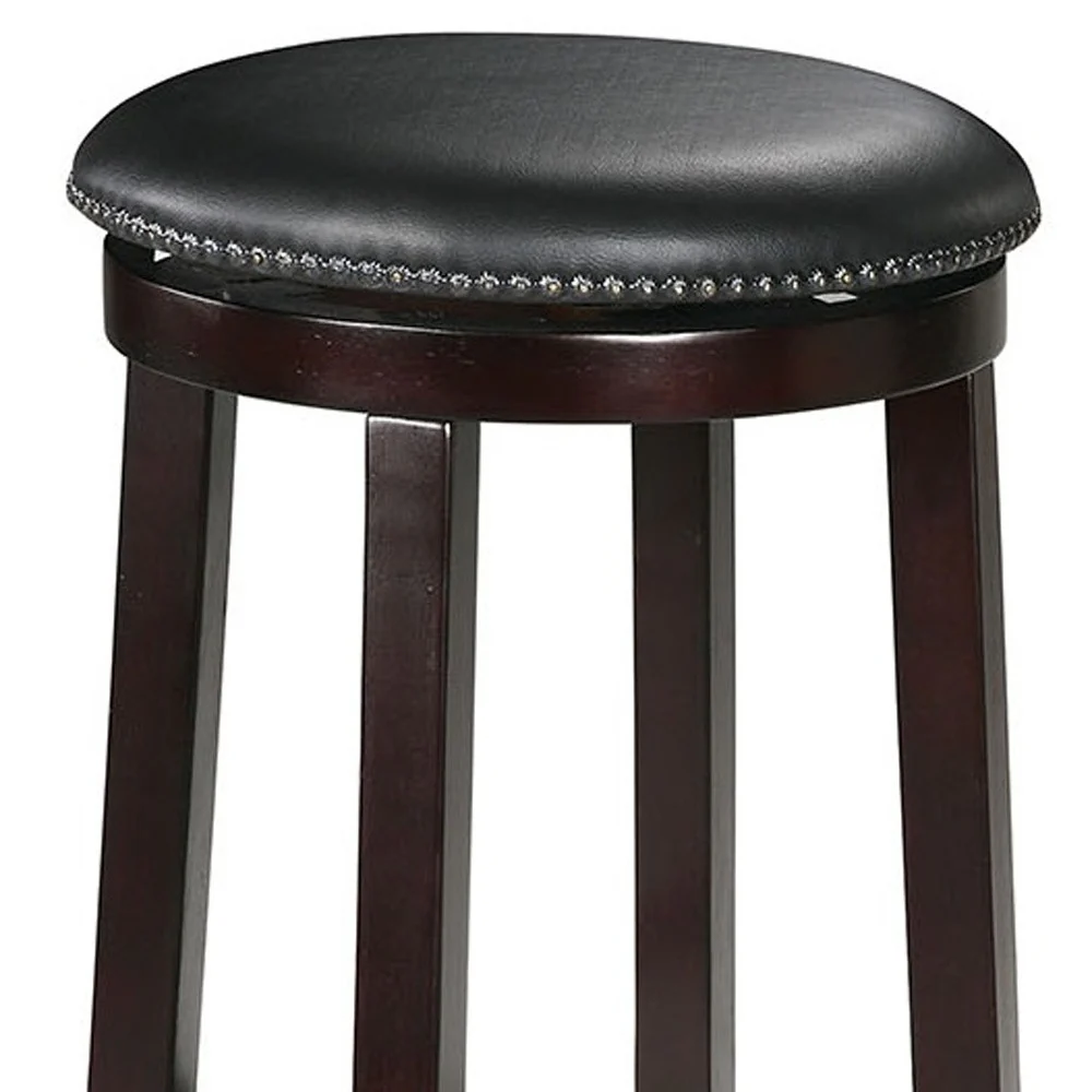2Pc Espresso Swivel Bar Chair By Homeroots - Image 4