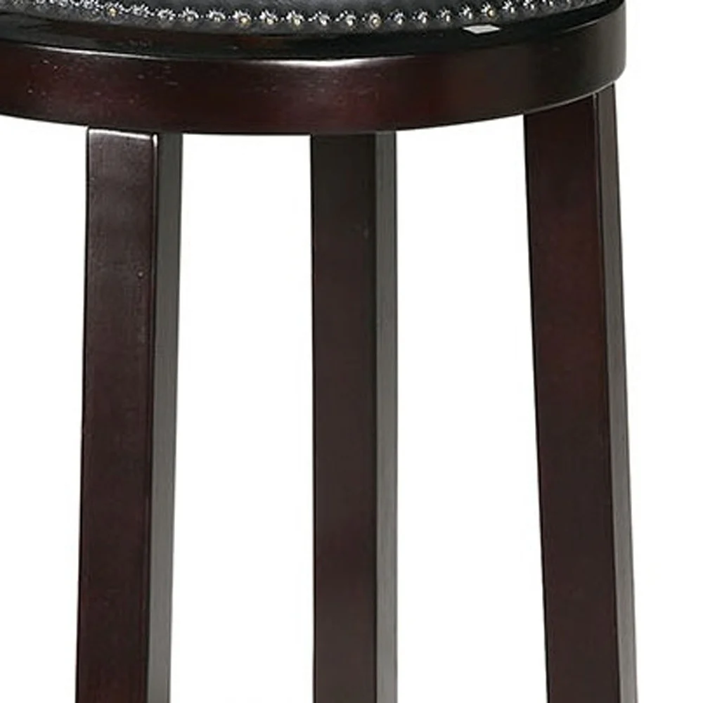 2Pc Espresso Swivel Bar Chair By Homeroots - Image 5