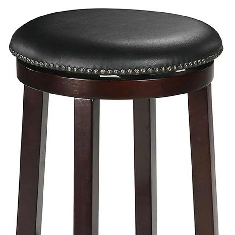2Pc Espresso Swivel Counter Height Stool By Homeroots - Image 4