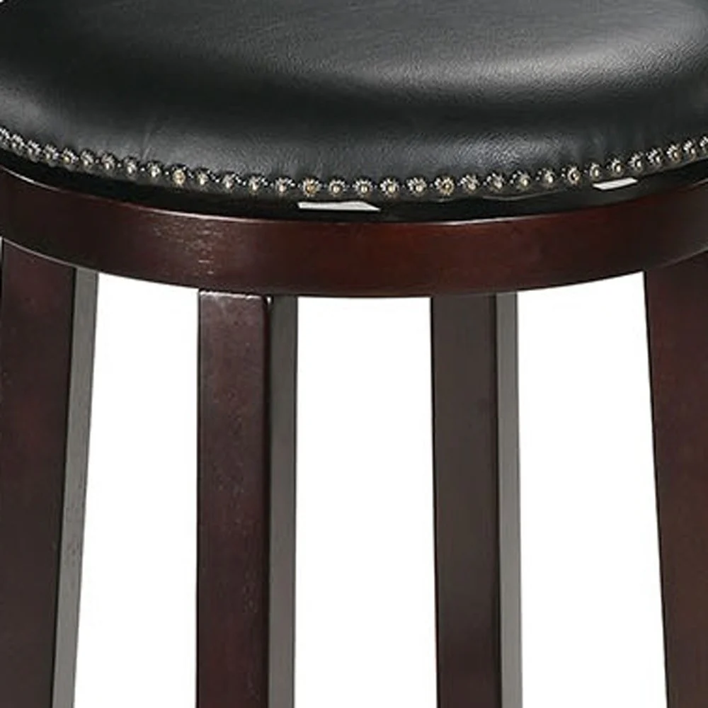 2Pc Espresso Swivel Counter Height Stool By Homeroots - Image 5