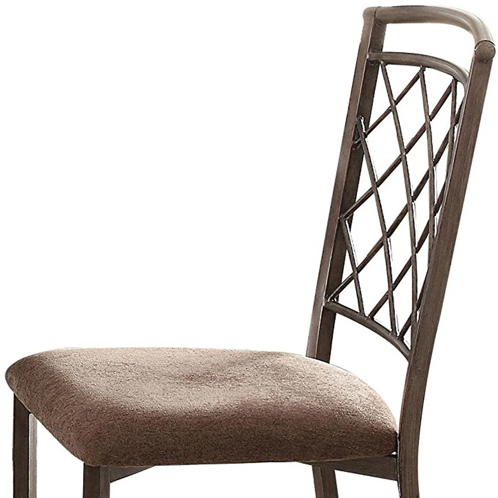 2Pc Fabric And Antique Side Chair By Homeroots - Image 4