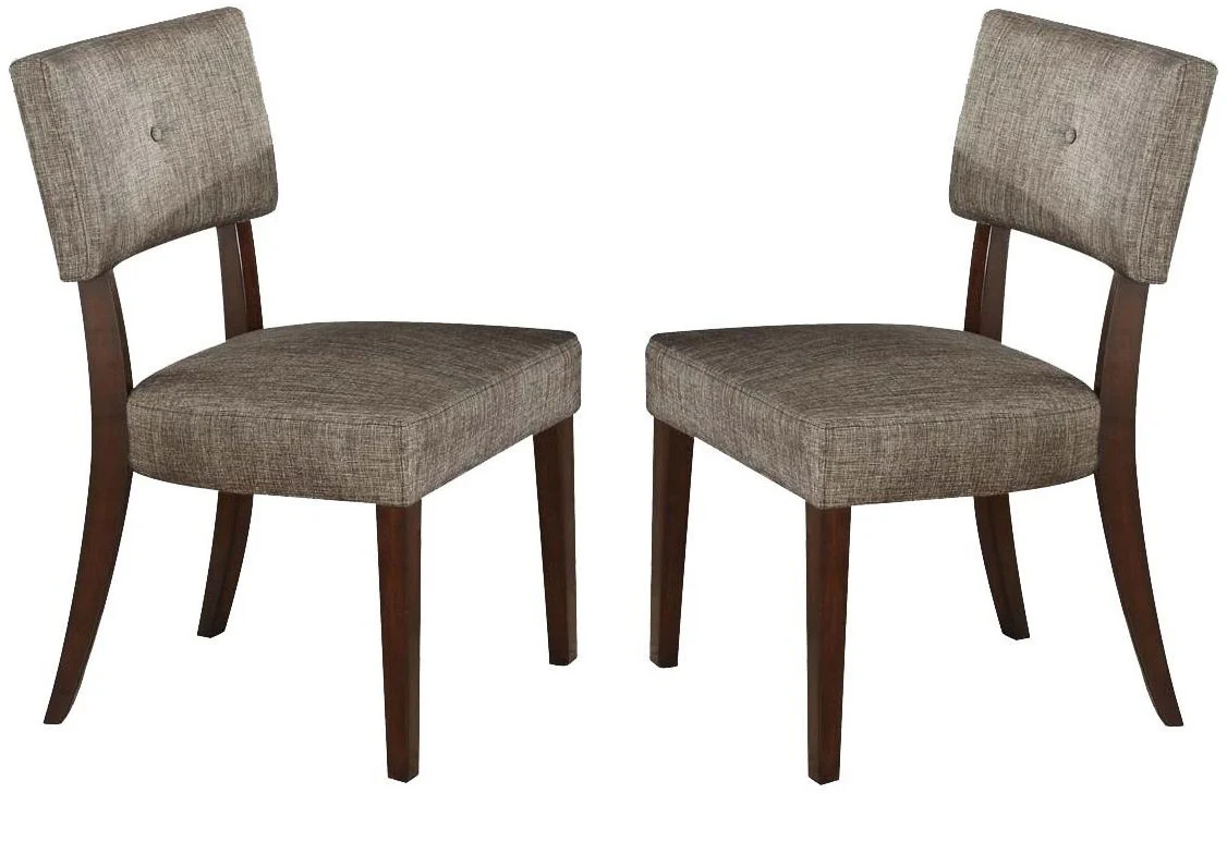 2Pc Gray Fabric And Espresso Side Chair By Homeroots - Image 3