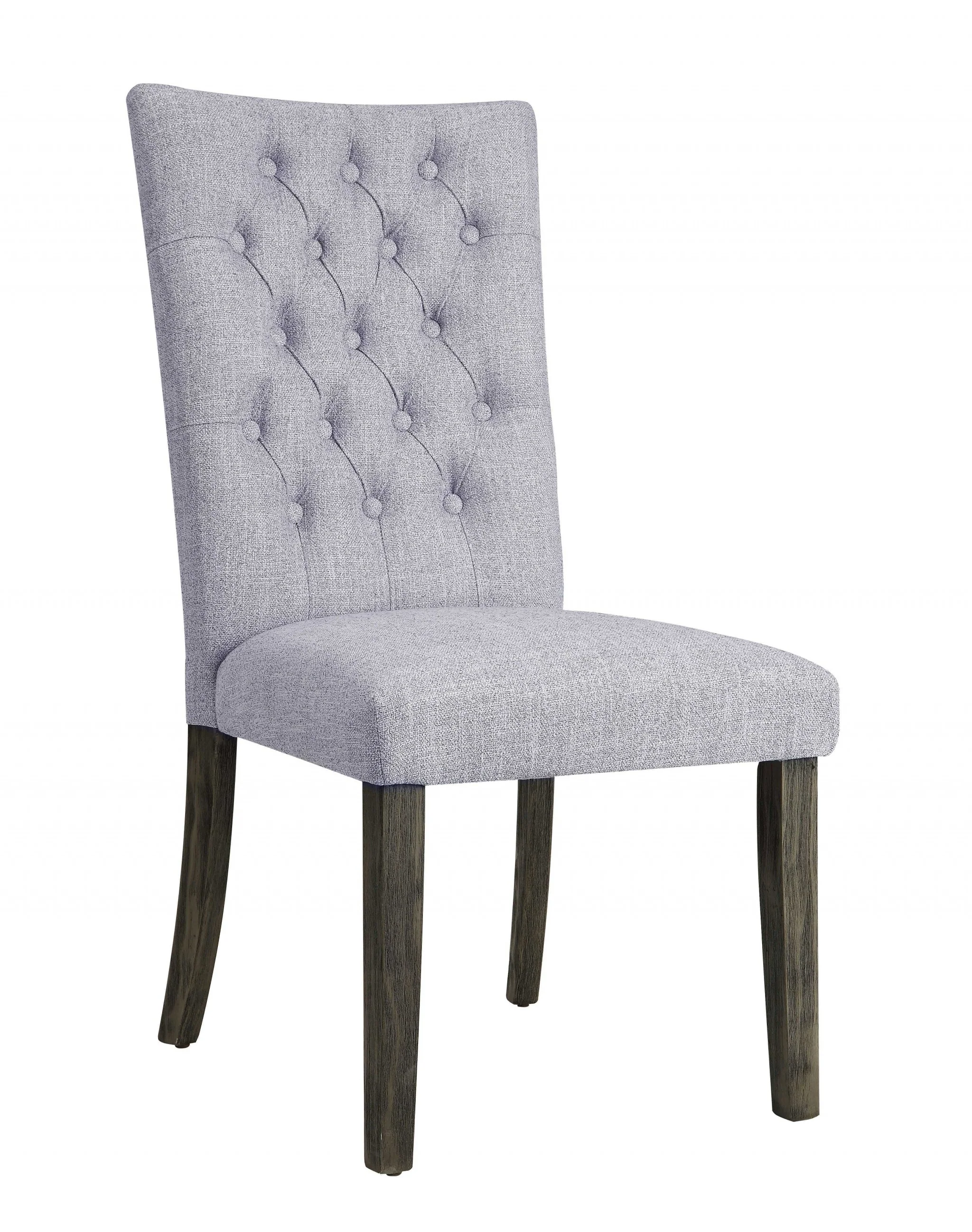 2Pc Gray Fabric And Gray Oak Side Chair By Homeroots - Image 2