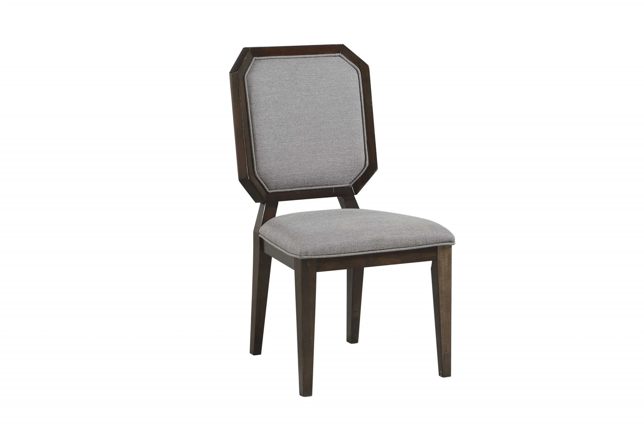 2Pc Gray Fabric And Tobacco Side Chair By Homeroots - Image 2