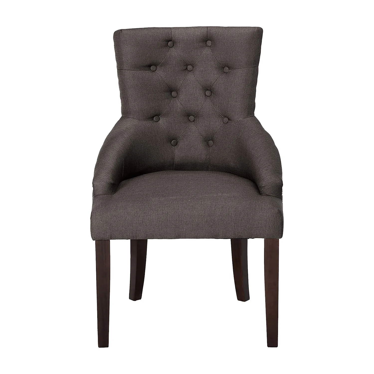 2Pc Gray Fabric And Walnut Side Chair By Homeroots - Image 2