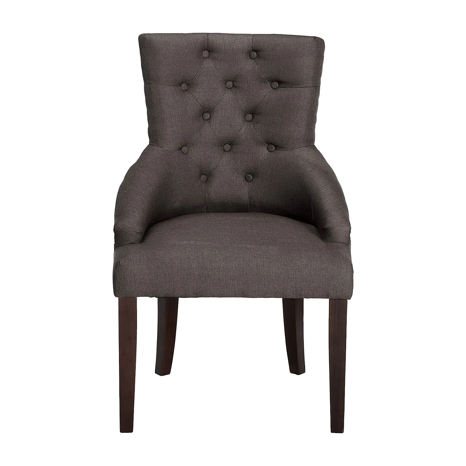 2Pc Gray Fabric And Walnut Side Chair By Homeroots - Image 4
