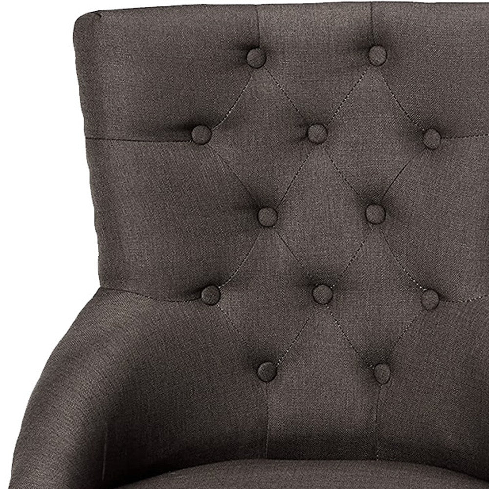 2Pc Gray Fabric And Walnut Side Chair By Homeroots - Image 6