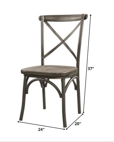2Pc Gray Oak And Sandy Gray Side Chair By Homeroots - Image 2