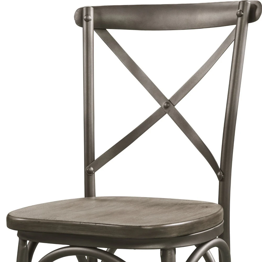 2Pc Gray Oak And Sandy Gray Side Chair By Homeroots - Image 3