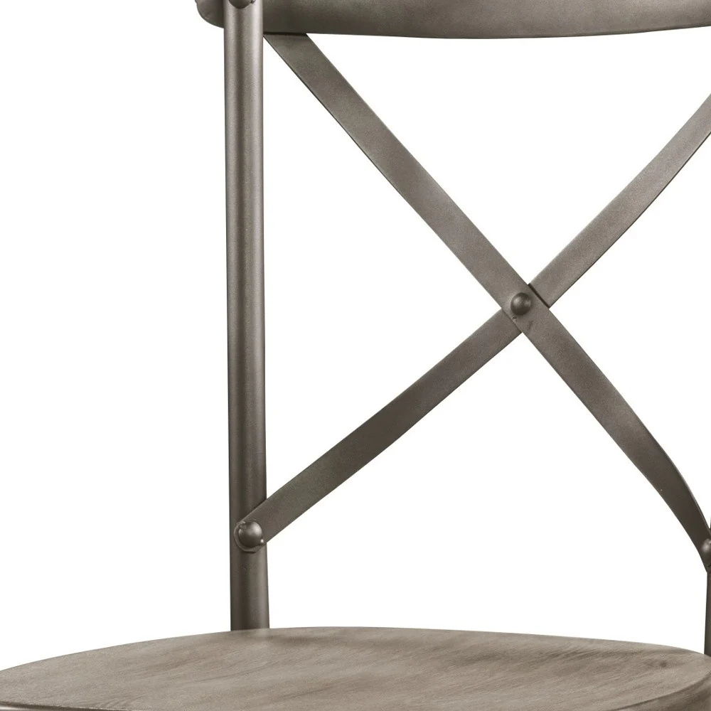 2Pc Gray Oak And Sandy Gray Side Chair By Homeroots - Image 4