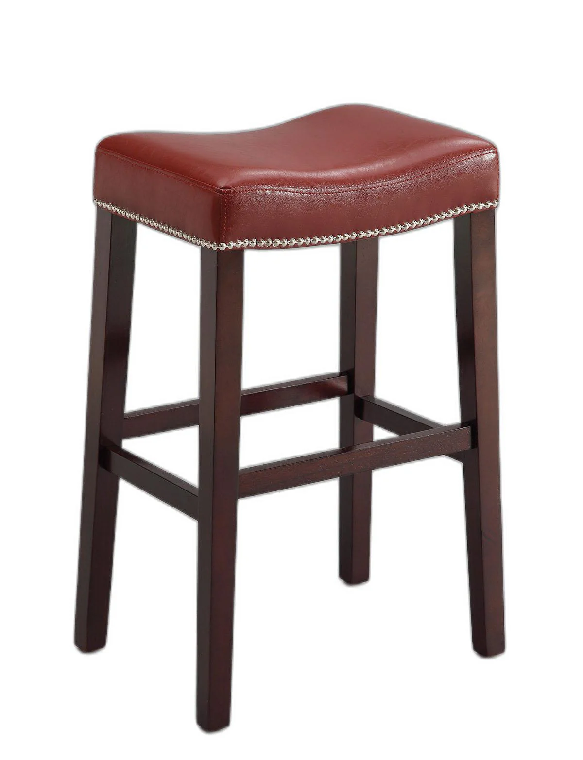 2Pc Red And Espresso Bar Stool By Homeroots - Image 2