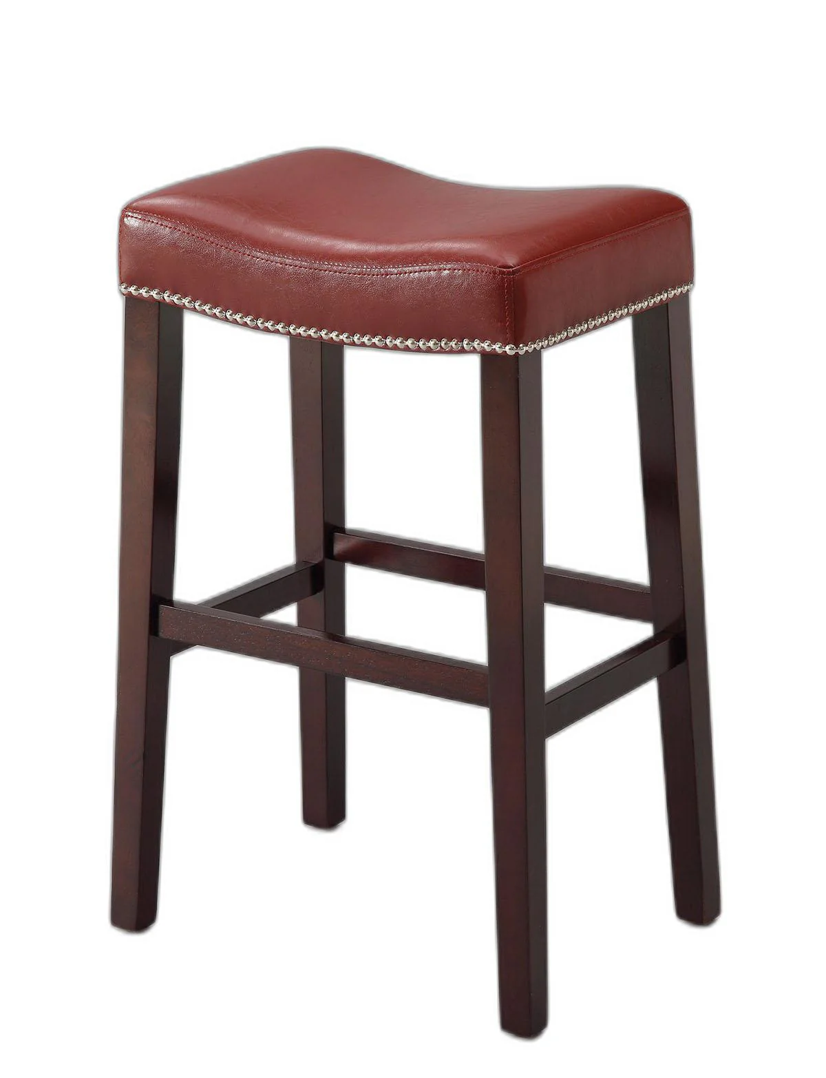 2Pc Red And Espresso Bar Stool By Homeroots - Image 3