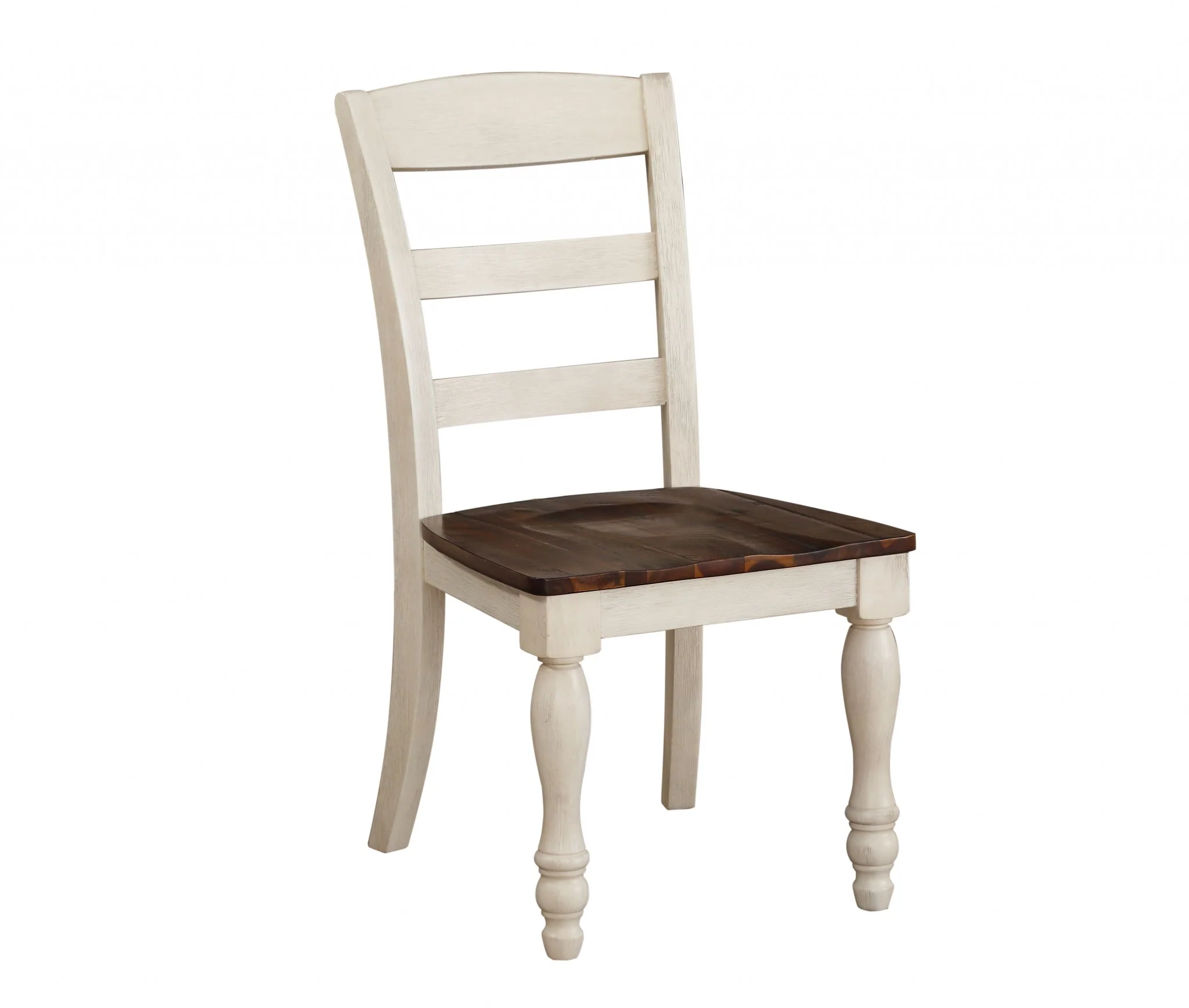 2Pc Walnut And White Washed Side Chair By Homeroots - Image 2