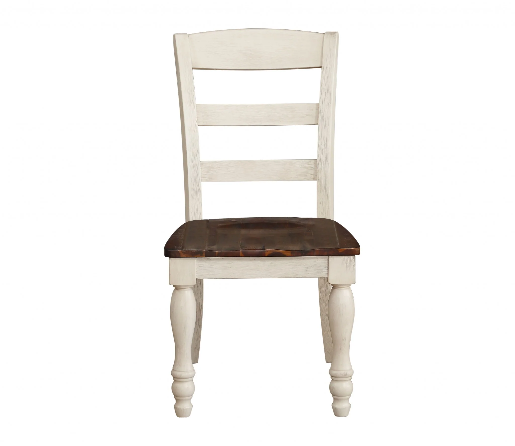 2Pc Walnut And White Washed Side Chair By Homeroots - Image 3