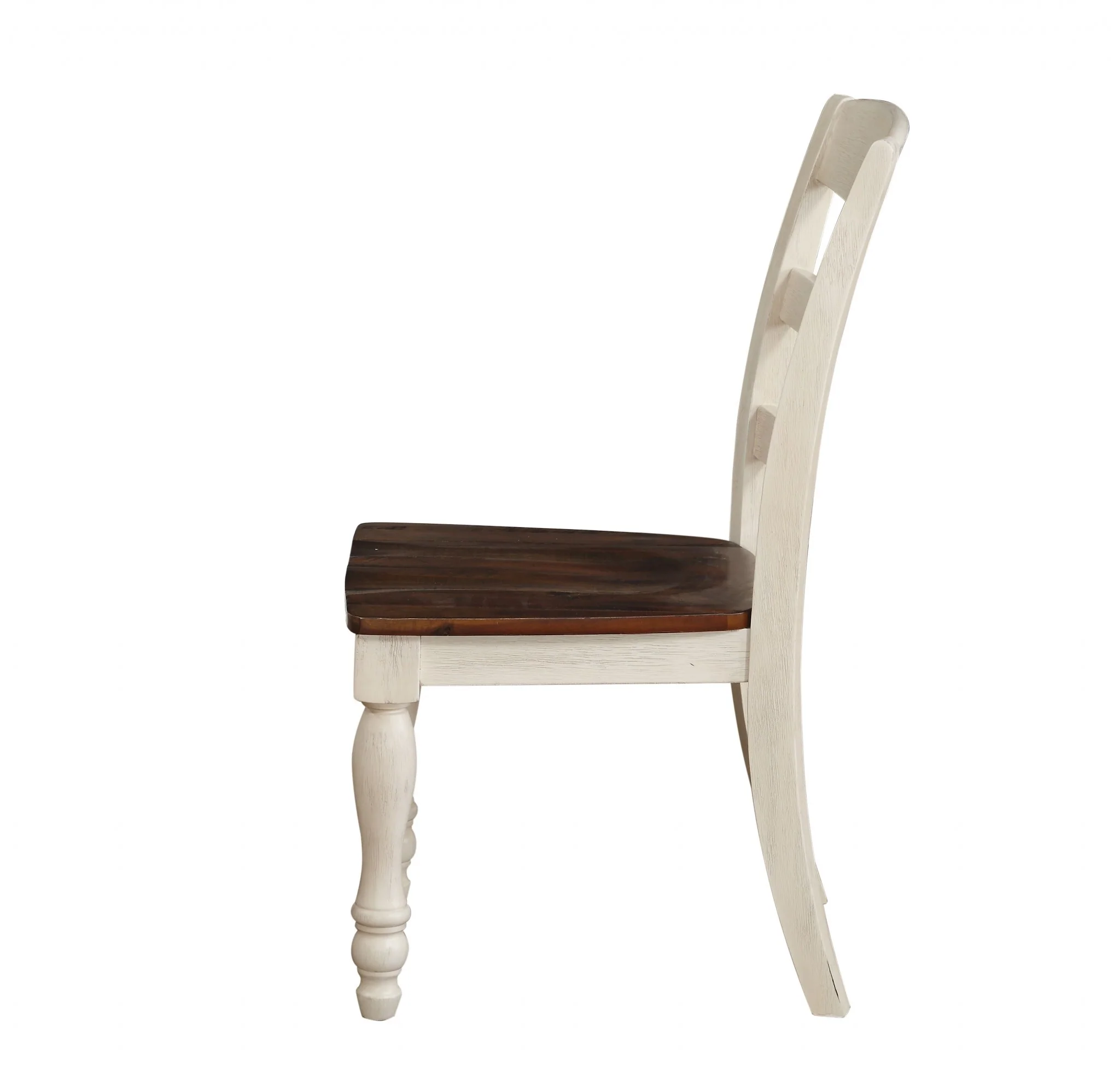 2Pc Walnut And White Washed Side Chair By Homeroots - Image 4
