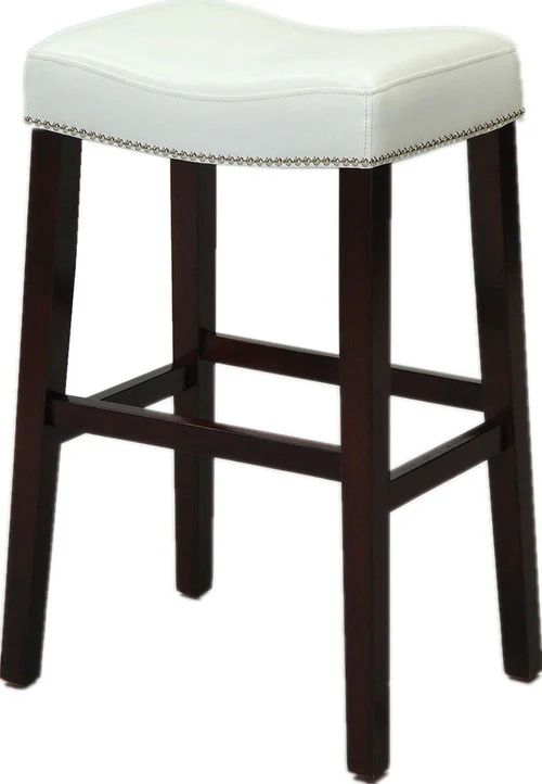 2Pc White And Espresso Bar Stool By Homeroots - Image 3