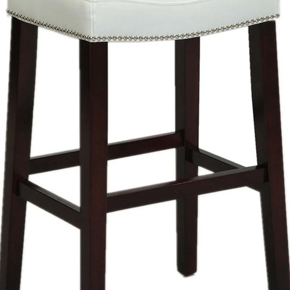 2Pc White And Espresso Bar Stool By Homeroots - Image 4