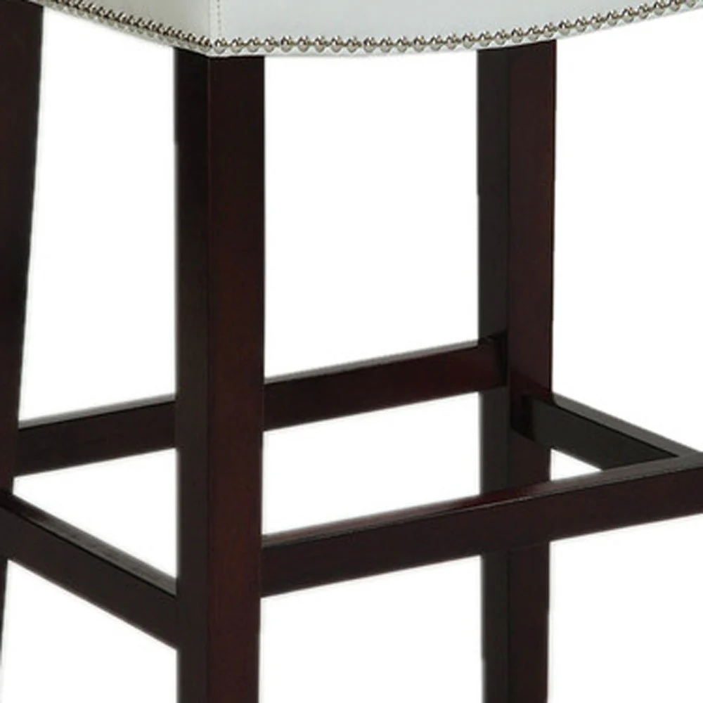 2Pc White And Espresso Bar Stool By Homeroots - Image 5