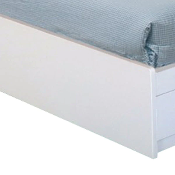 3 Drawer Contemporary Wooden Twin Chest Bed White By Benzara - Image 4