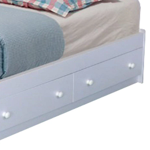 3 Drawer Contemporary Wooden Twin Chest Bed White By Benzara - Image 5