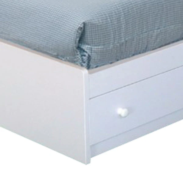 3 Drawer Contemporary Wooden Twin Chest Bed White By Benzara - Image 6