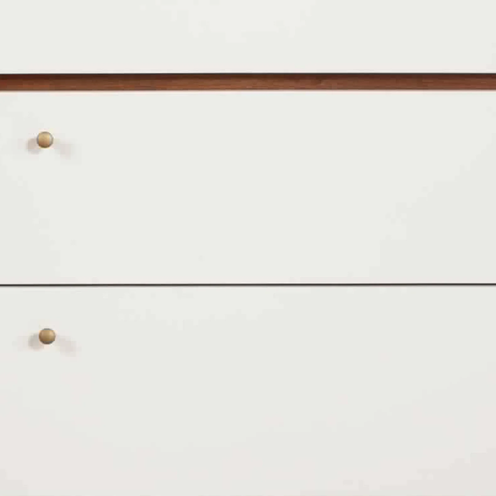 3 Drawer Wood Chest With Round Pulls And Angled Legs, Small,White And Brown By Benzara - Image 3