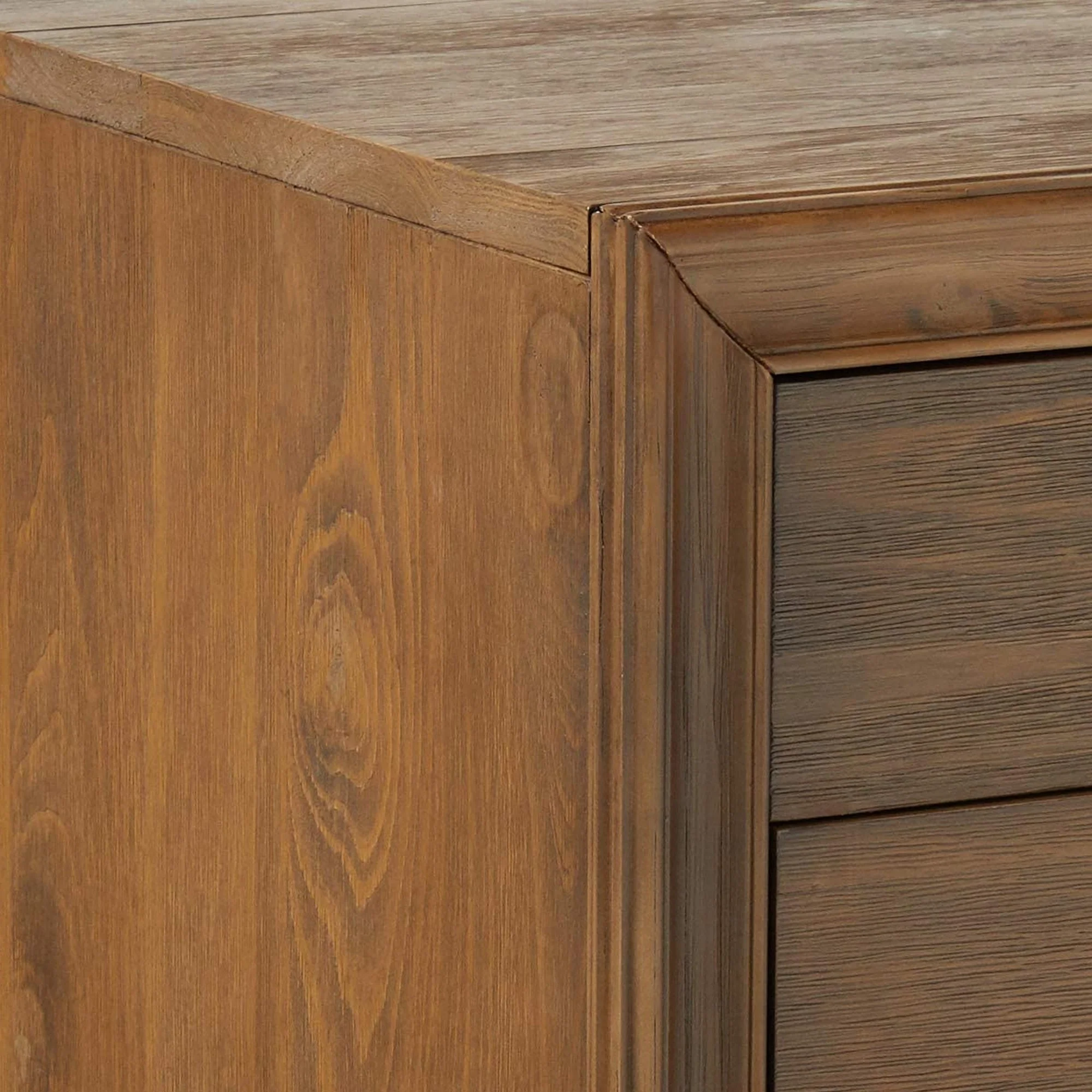 3 Drawer Wooden Nightstand With Turned Tapered Legs, Brown By Benzara - Image 3