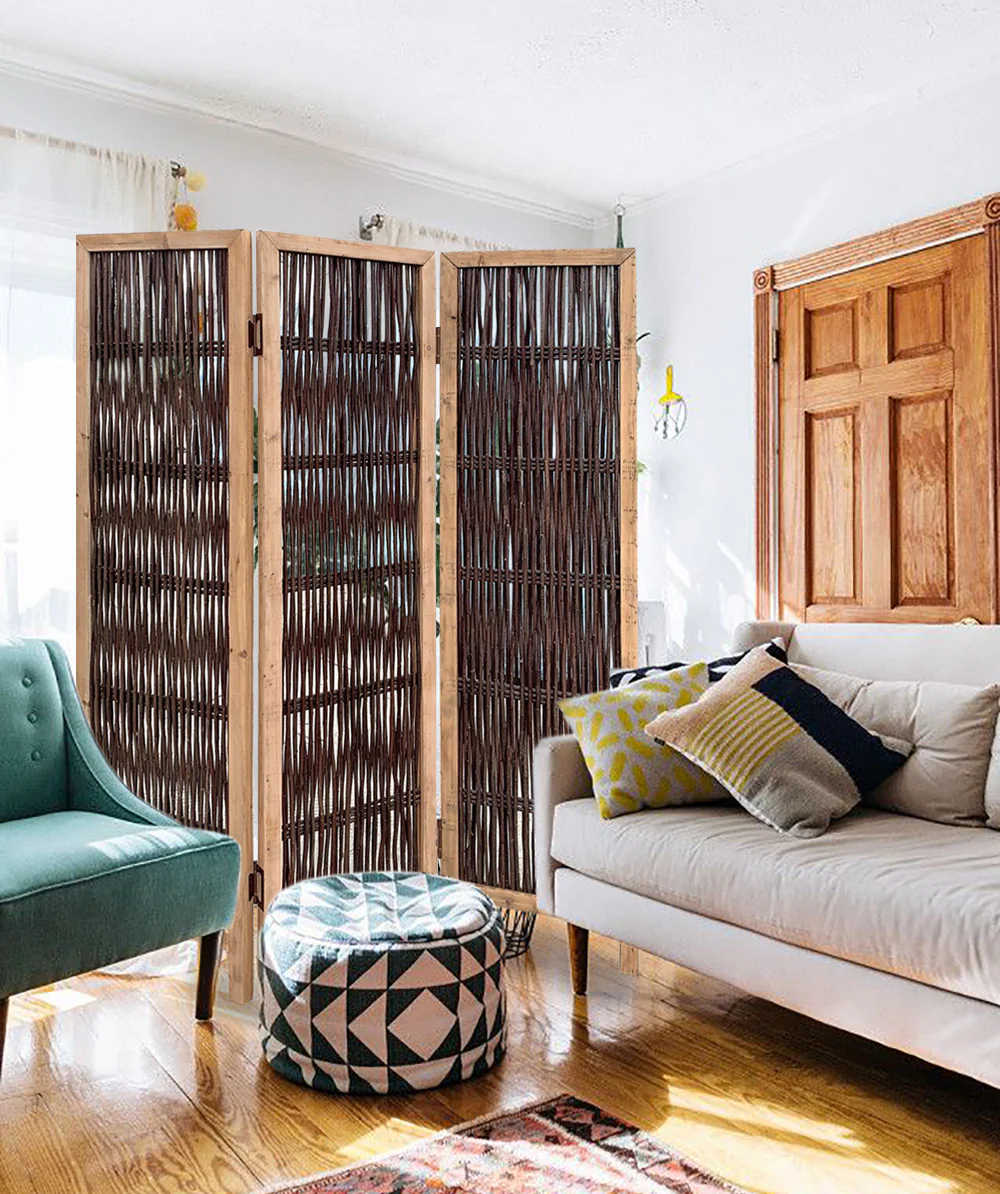 3 Panel Kirkwood Room Divider with Interconnecting Branches Design By Homeroots - Image 4