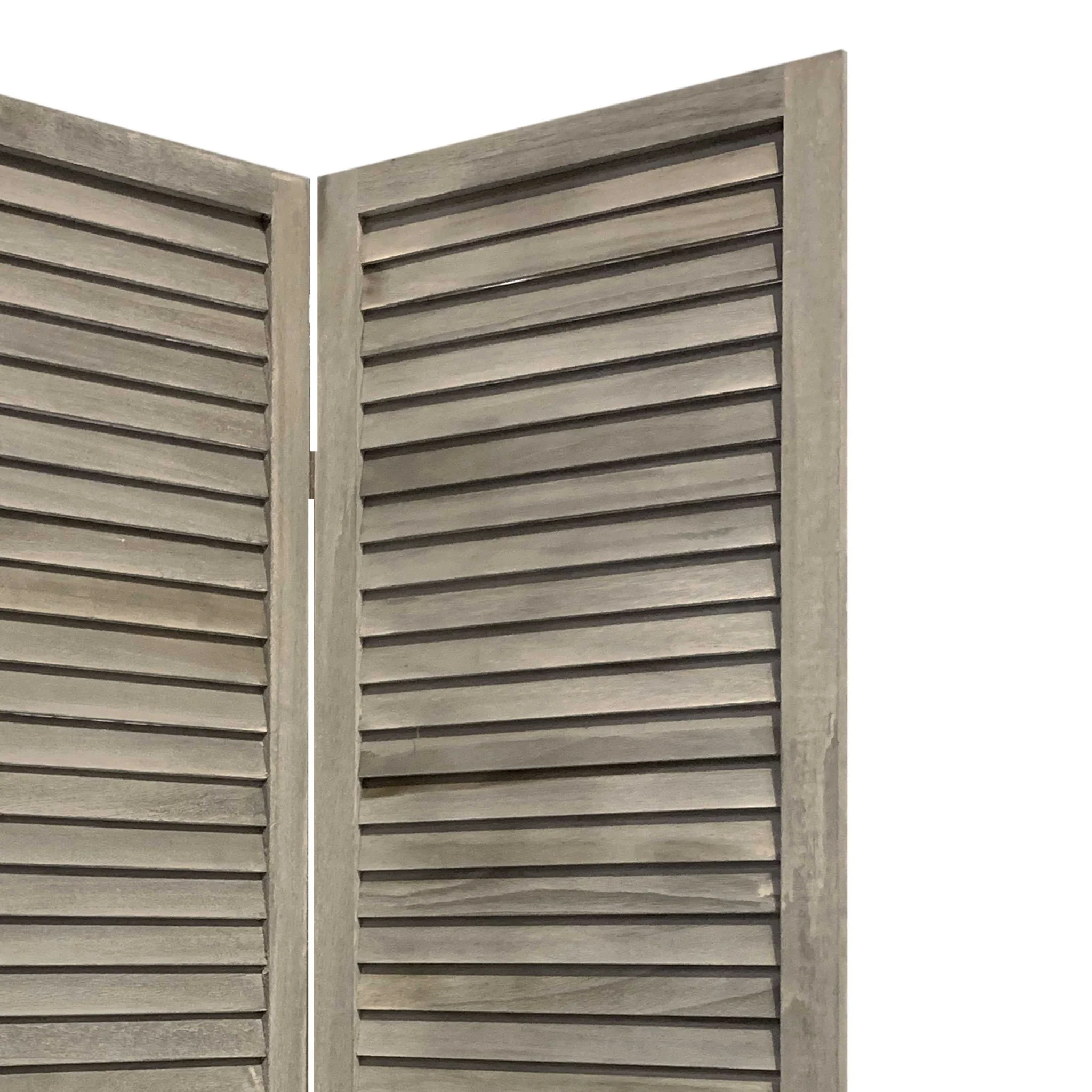 3 Panel Light Blue Shutter Screen Room Divider By Homeroots - Image 11