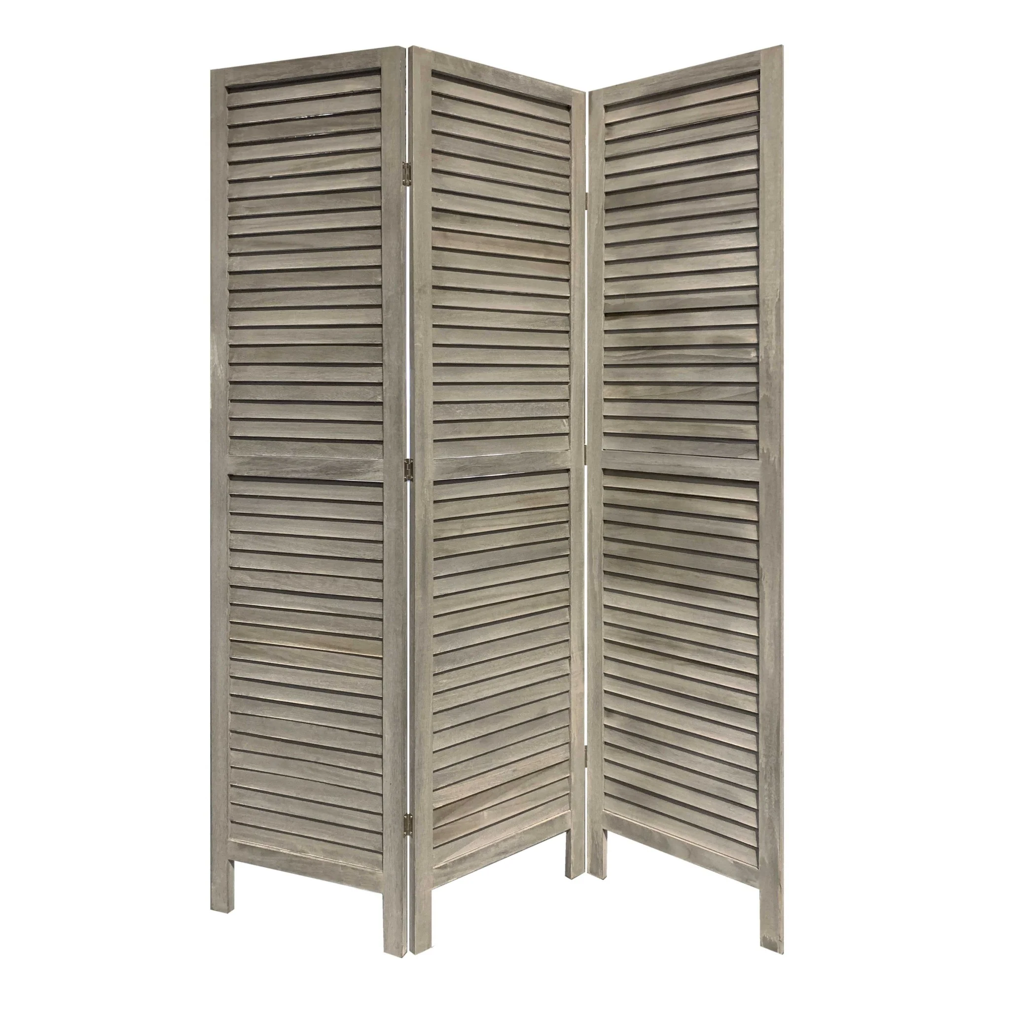 3 Panel Light Blue Shutter Screen Room Divider By Homeroots - Image 15
