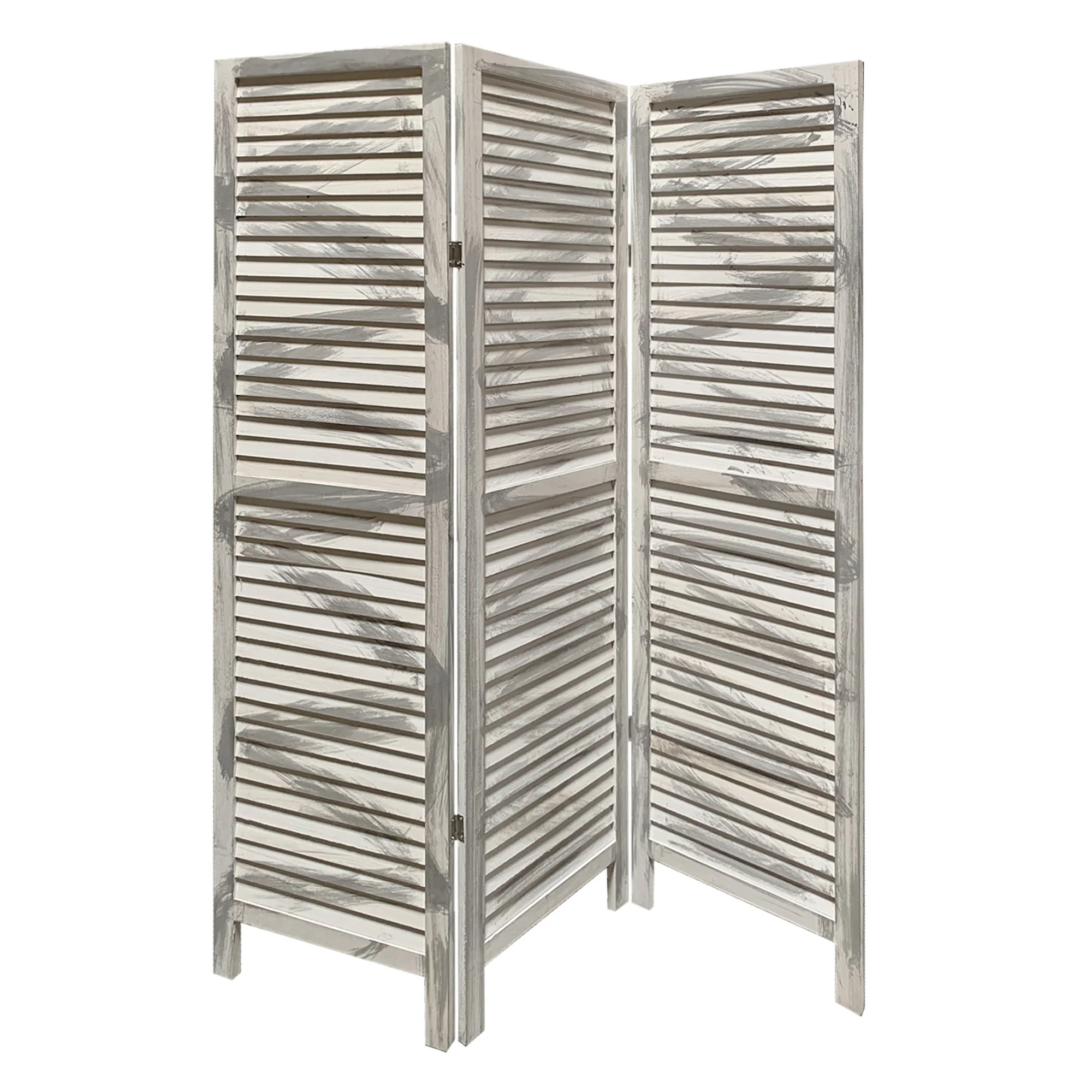3 Panel Light Blue Shutter Screen Room Divider By Homeroots - Image 16
