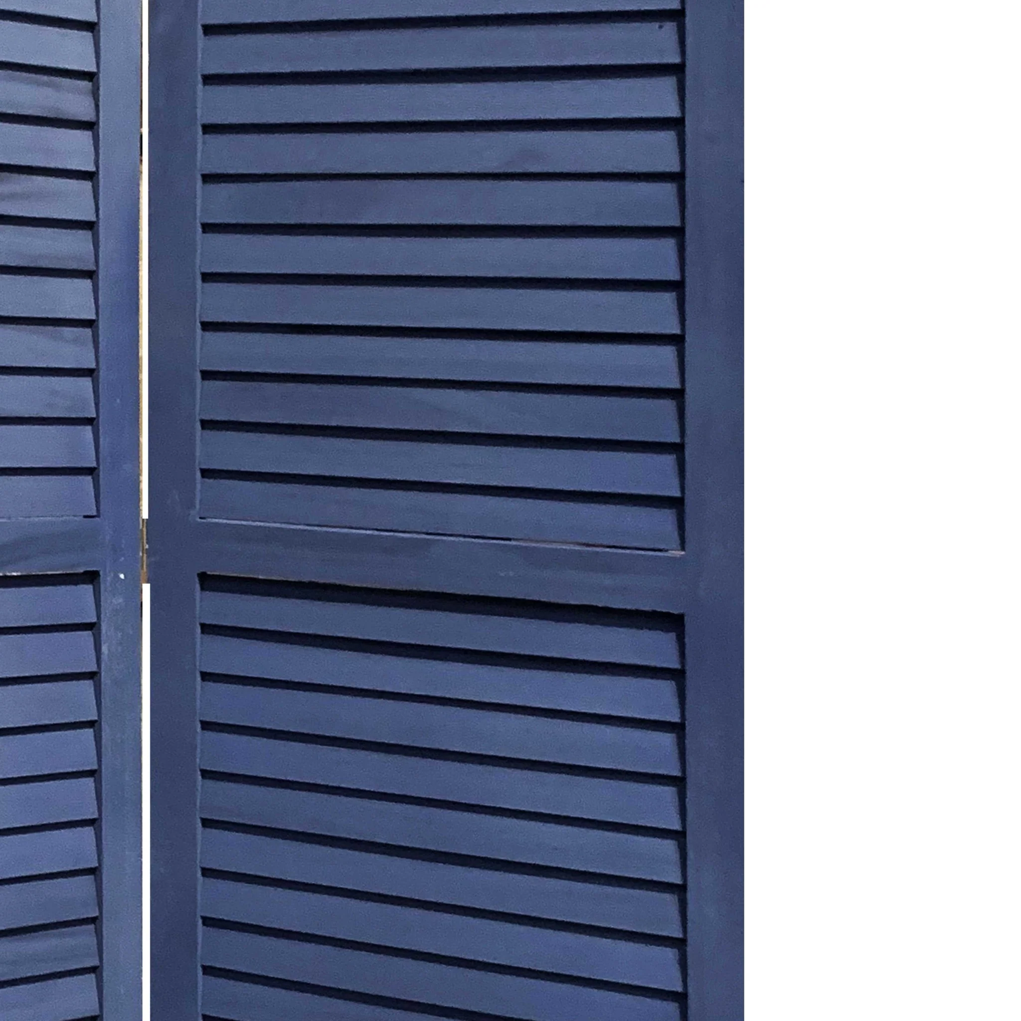 3 Panel Light Blue Shutter Screen Room Divider By Homeroots - Image 6