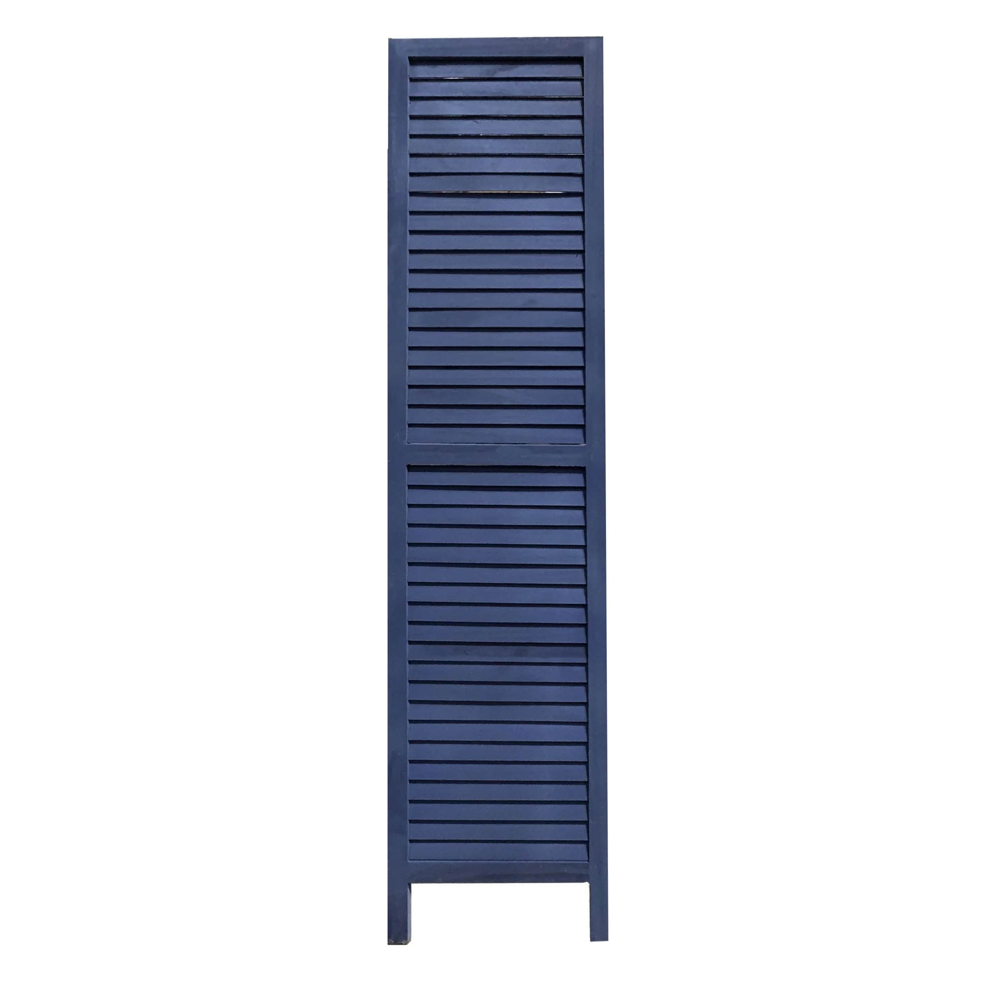 3 Panel Light Blue Shutter Screen Room Divider By Homeroots - Image 7