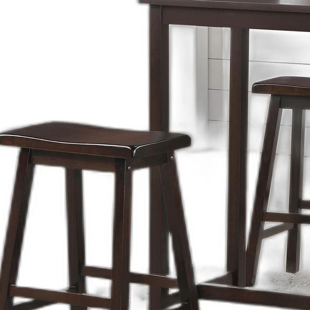 3 Piece Counter Height Set In Walnut By Homeroots - Image 5
